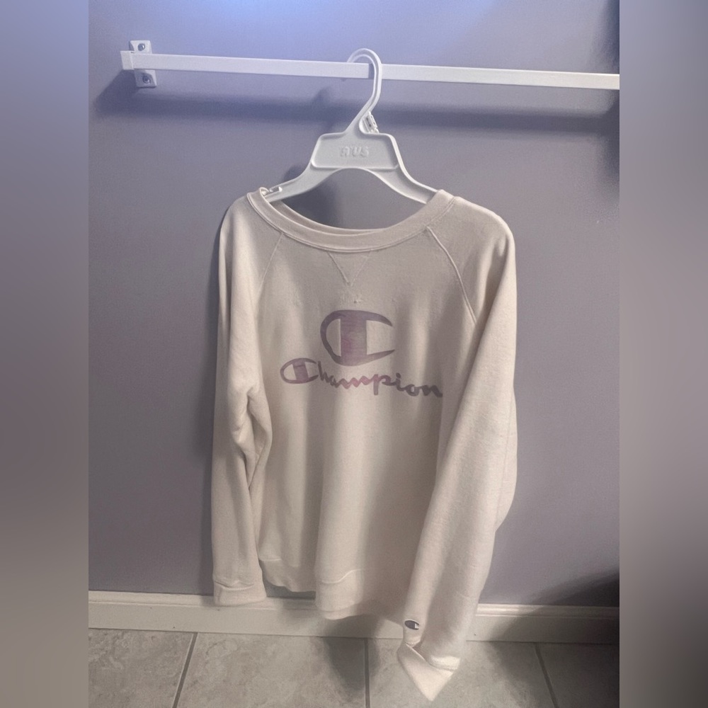 sparkly logo champion crewneck